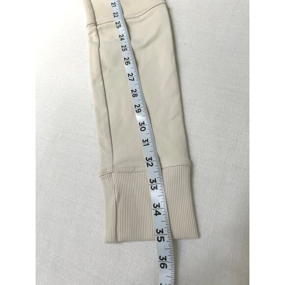 Alo yoga jogger high waisted ribbed knee and hem cropped leggings Size XS bone - Picture 9 of 11